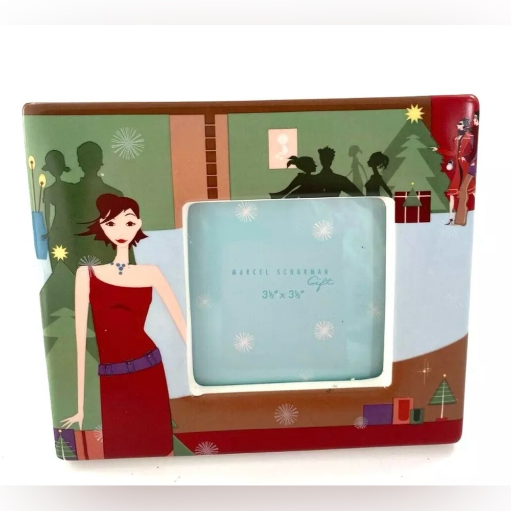 MARCEL SCHURMAN Ceramic Picture Frame Christmas "Lulu" - New with Tag